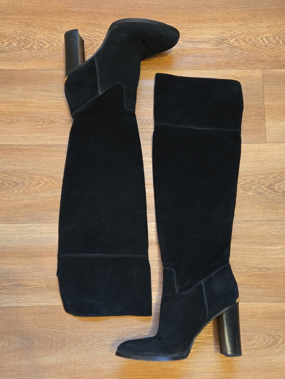 Michael Kors Regina Black Suede Slouchy High Boots